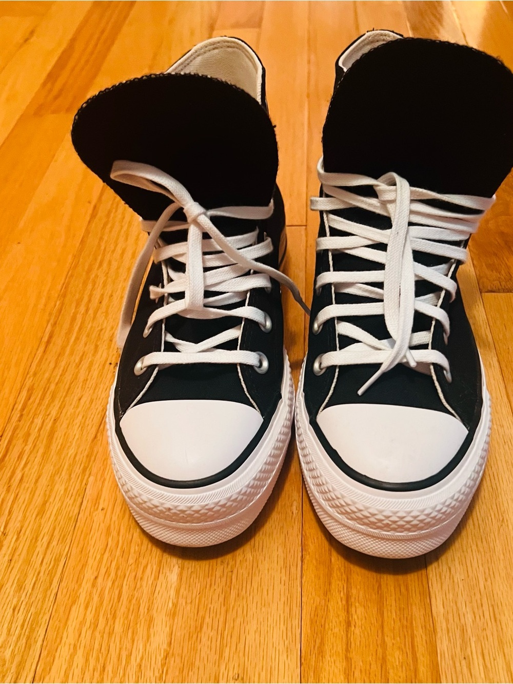 Converse Chuck Taylor All Star Platform sneakers in black canvas. - Picture 4 of 5